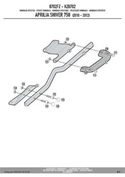 Givi 6702FZ Monorack Sidearms For Aprilia Shiver 750 (2010-current) -Motorcycle Gear Shop 6702FZ fi 4