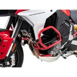 Hepco & Becker 501.7614 00 04 Engine Guards, Red For Multistrada V4/V4S/Sport (2021-) -Motorcycle Gear Shop hepco becker 501 7614 00 04 engine guards red image3