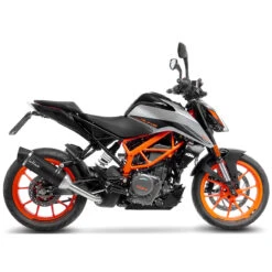 LeoVince 14393EB LV One Evo Slip-on Exhaust, Black For KTM 125/390 Duke '21- -Motorcycle Gear Shop leovince 14393eb lv one evo slip on exhaust image2