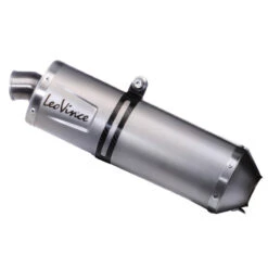 LeoVince 14428E LV One Evo Slip-on Exhaust, Stainless For Ducati DesertX '22- -Motorcycle Gear Shop leovince 14428e lv one evo slip on exhaust image4