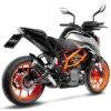 LeoVince 3399 GP Corsa Evo Slip-on Exhaust, Gloss Carbon For KTM 125/390 Duke '21- -Motorcycle Gear Shop leovince 3399 gp corsa evo slip on exhaust carbon