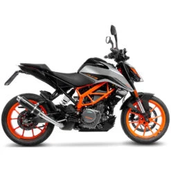 LeoVince 3399 GP Corsa Evo Slip-on Exhaust, Gloss Carbon For KTM 125/390 Duke '21- -Motorcycle Gear Shop leovince 3399 gp corsa evo slip on exhaust carbon image2