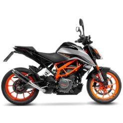 LeoVince 3399M GP Corsa Matte Slip-on Exhaust, Carbon For KTM 390 Duke (2021-) -Motorcycle Gear Shop leovince 3399m gp corsa slip on exhaust carbon image2