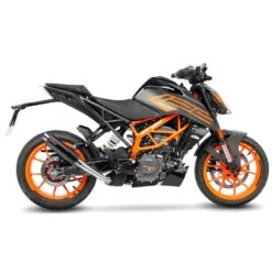 LeoVince 3399M GP Corsa Matte Slip-on Exhaust, Carbon For KTM 390 Duke (2021-) -Motorcycle Gear Shop leovince 3399m gp corsa slip on exhaust carbon image5