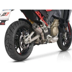 QD ADUC0600033 Gunshot Slip-on Exhaust, Titanium-Carbon For Ducati Multistrada V4 '21-