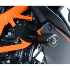 R&G CP0377BL Aero Style Frame Sliders For KTM RC 390 (2015-) -Motorcycle Gear Shop rg cp0377bl aero style frame sliders ktm image5
