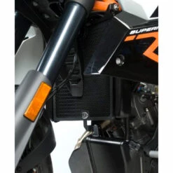 R&G Radiator Guard Black For KTM 990SM / 990SMR / SMT '08-up -Motorcycle Gear Shop rg radiator guard ktm 990sm 02