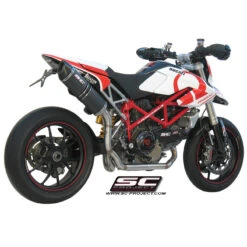 SC-Project D02-C02C Oval 2-1 Full System Exhaust For Ducati Hypermotard 1100 / S '07-'09 -Motorcycle Gear Shop sc project d02 c02c oval 2 1 full system exhaust image3