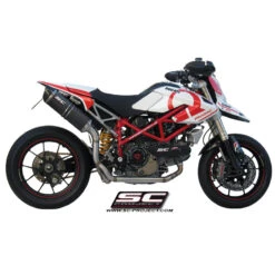 SC-Project D02-C02C Oval 2-1 Full System Exhaust For Ducati Hypermotard 1100 / S '07-'09 -Motorcycle Gear Shop sc project d02 c02c oval 2 1 full system exhaust image4