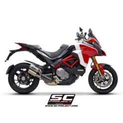 SC-Project D30-DT36T CR-T Slip-on Exhaust, Titanium For Ducati Multistrada 1260 (2018-) -Motorcycle Gear Shop sc project d30 dt36t cr t slip on exhaust titanium image4