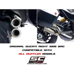 SC-Project D30-DT36T CR-T Slip-on Exhaust, Titanium For Ducati Multistrada 1260 (2018-) -Motorcycle Gear Shop sc project d30 dt36t cr t slip on exhaust titanium image6