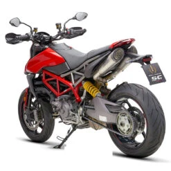 SC-Project D31-41TR S1 Slip-on Exhaust, Titanium For Ducati Hypermotard 950/SP (2019-) -Motorcycle Gear Shop sc project d31 41tr s1 slip on exhaust titanium image3