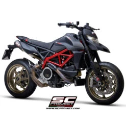 SC-Project D31-T68C CR-T Slip-on Exhaust, Titanium For Ducati Hypermotard 950 (2019-) -Motorcycle Gear Shop sc project d31 t68c cr t slip on exhaust titanium image5