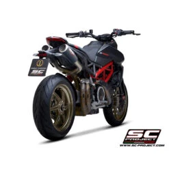SC-Project D31-T68C CR-T Slip-on Exhaust, Titanium For Ducati Hypermotard 950 (2019-) -Motorcycle Gear Shop sc project d31 t68c cr t slip on exhaust titanium image6