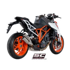 SC-Project KTM10-DK38T CR-T Twin Slip-on Exhausts For KTM Super Duke R 1290 '14-'19 -Motorcycle Gear Shop sc project ktm10 dk38t cr t twin slip on exhaust image5