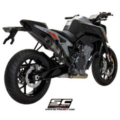 SC-Project KTM12-41T S1 Slip-on Exhaust For KTM 790 Duke (2018-) -Motorcycle Gear Shop sc project ktm12 41t dual s1 slip on exhaust image2