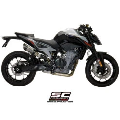 SC-Project KTM12-41T S1 Slip-on Exhaust For KTM 790 Duke (2018-) -Motorcycle Gear Shop sc project ktm12 41t dual s1 slip on exhaust image3
